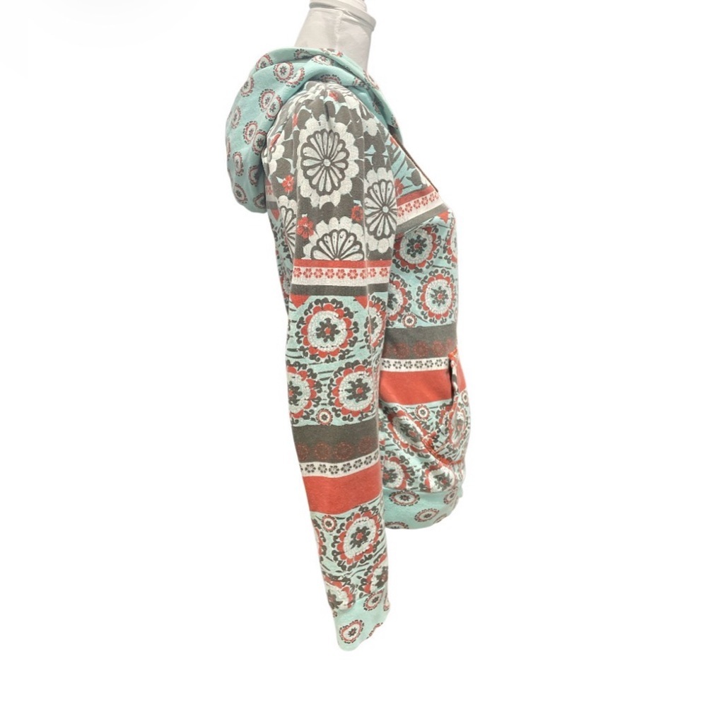 O’Neill Vintage 90’s Floral Patterned Zip-Up Hoodie Medium - Picture 3 of 4